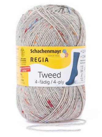 Regia 4-fädig  Tweed 090 hellgrau